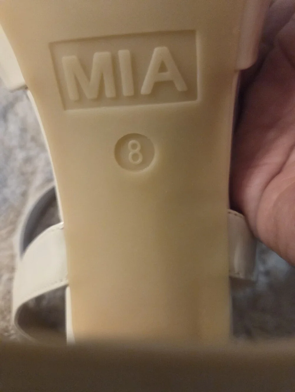 Mia Women's Strappy Block Heel Sandals - Cream Size 8.